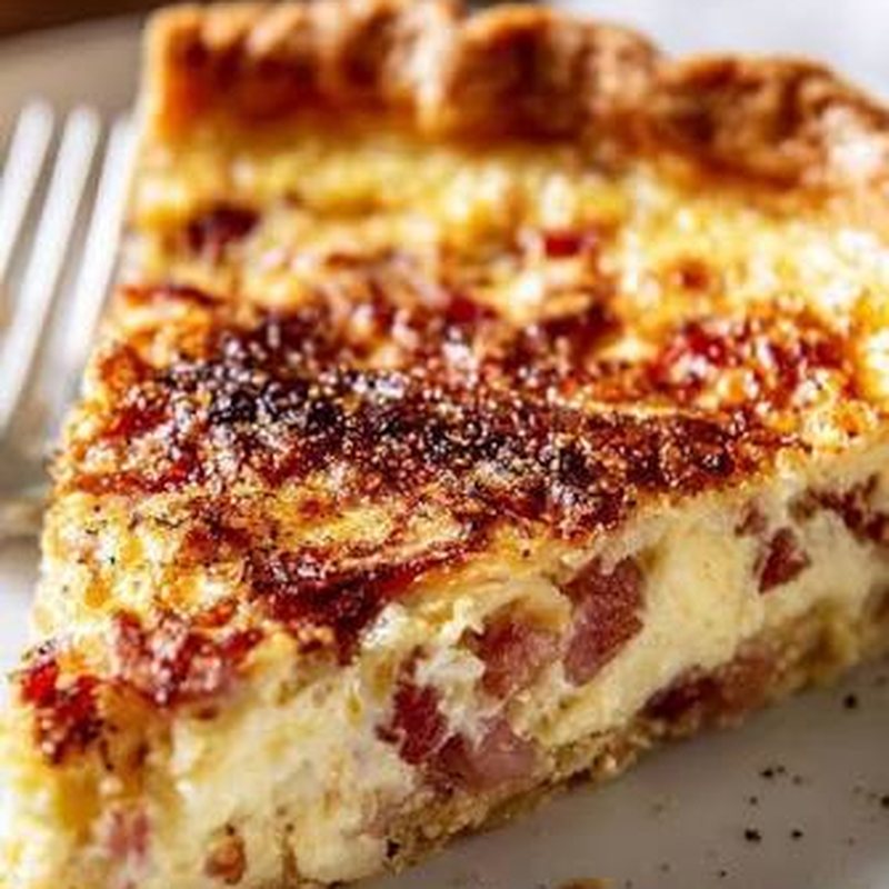 Traditional quiche lorraine